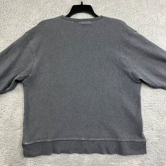 Vintage Old Navy Sweatshirt Mens XL Gray Spellout Heavy Well Worn 90s Y2K - Picture 7 of 16